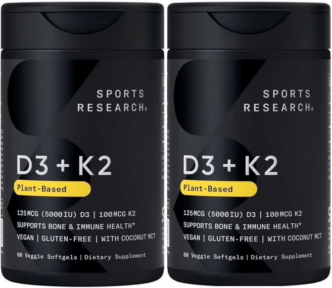 Sports Research 스포츠리서치 D3 K2 60ct 미국 효능, 2개, 60정 - 쿠팡