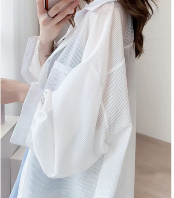 다예패션 자외선차단 오버핏 시스루 셔츠 남방 살안타템