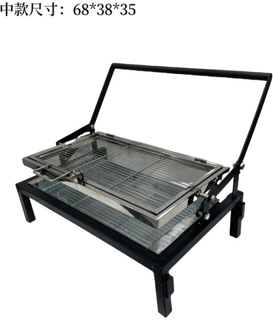 LisCOM 스테인레스 스틸 양갈비 닭구이 구이 석쇠 생선 그릴 뒤집기 회전 구이 그릴, 1개