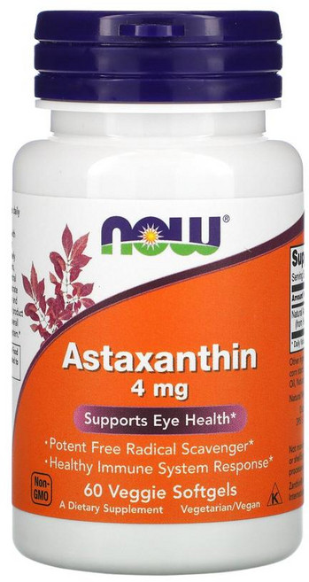 나우 푸드 아스타잔틴 4mg 60캡슐 아스타크산틴 Astaxanthin 카로티노이드, 1개, 60회분