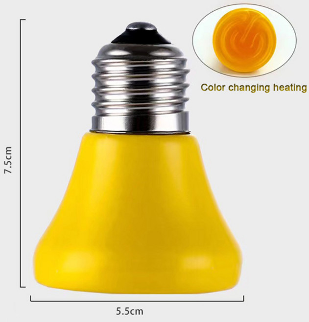 220V E27 애완 동물 따뜻한 전구 Brooder 원적외선 난방 램프 노란색 검은 세라믹 닭 거북이 도마뱀 파충류 빛, [02] yellow-100w