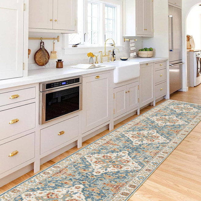 TRISEN 보헤미안 스타일 장주머니 카펫 크리스탈 벨벳 미끄럼방지 물세탁 쉬운 관리 사계절 현관 복도 소파옆 침대옆 주방 거실 서재 이사선물 북유럽 인스타일