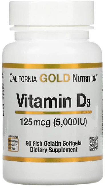 CGN 캘리포니아골드뉴트리션 비타민D3 5000IU 90정 라놀린 콜레칼시페롤, 1개, 기본 - 쿠팡