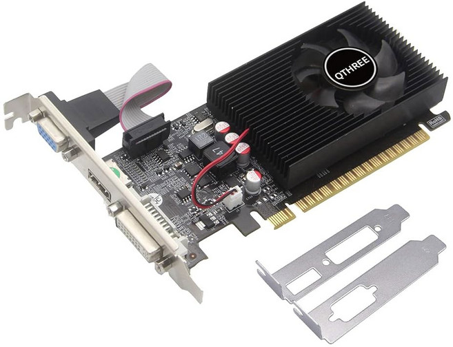 QTRIENDA GT 730 4GB 그래픽 카드 DDR3 128비트 PC용 비디오 PCI Express x16 DVI-I HDMI VGA 로우 프로파일 컴퓨터 GPU, GT 730 4G