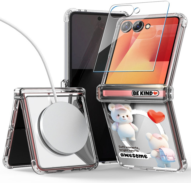 이디즌 갤럭시 Z플립7 케이스 클리어 힌지보호 커버 링크 젤하드 에어백 하이브리드 맥세이프 호환 슬림 충격방지 케이스