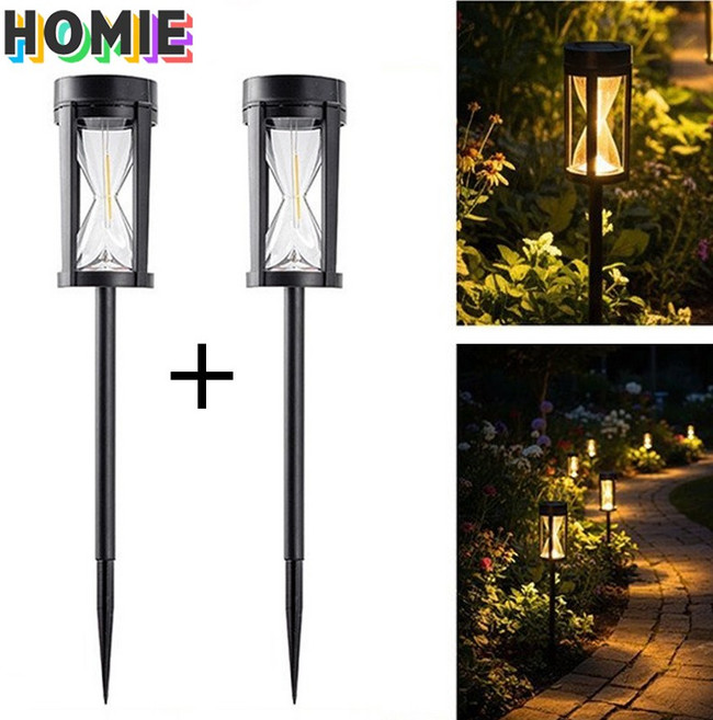 HOMIE 태양광 아웃도어 조명 LED 웜톤 정원등 방수 잔디등, 따뜻한 색