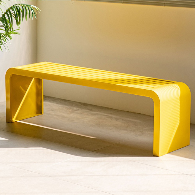 피피포피 컬러 야외벤치 실내벤치 공원 정원 철제 카페 대기 의자 놀이터 벤치의자, 옐로우