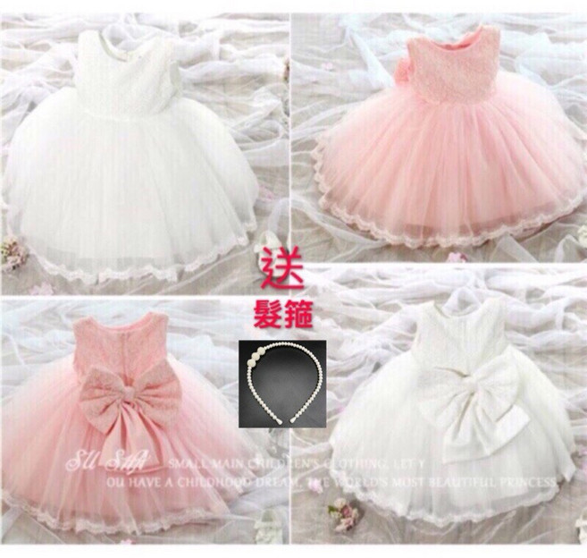 女童婚禮花童禮服裙 嬰幼童抓周禮服公主裙 新生兒彌月禮服 短袖背心連身裙 蕾絲小洋裝 女童表演生日畢業禮服
