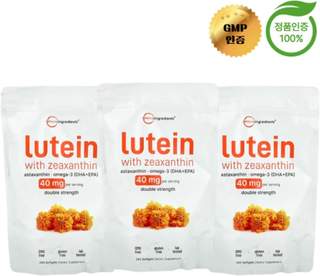 마이크로 인그리디언츠 루테인 제아잔틴 소프트젤, 3개, 240정 - 쿠팡
