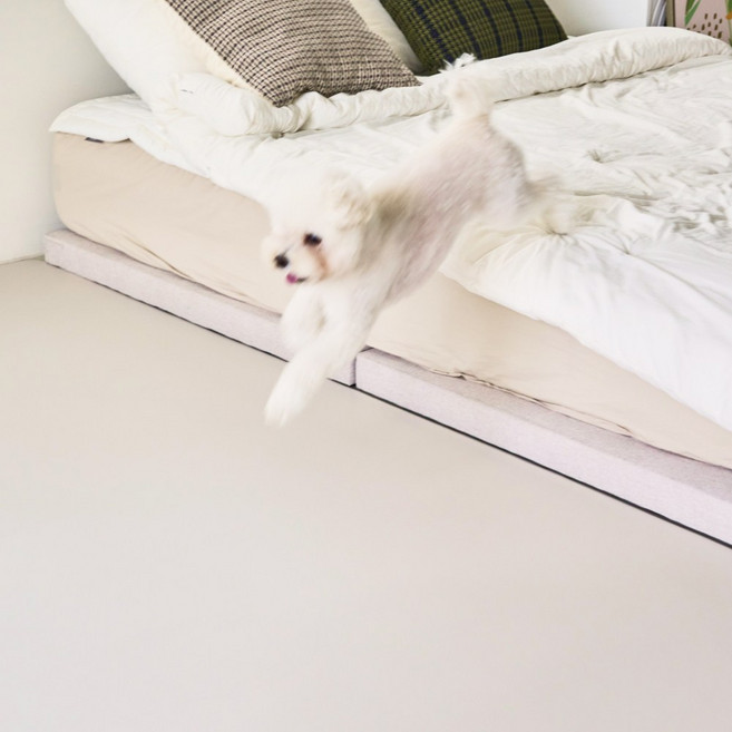 이리로 양면 롤매트 강아지매트 미끄럼방지 애견 방수 거실 복도 셀프시공, 1개, 크림화이트/화이트쉘