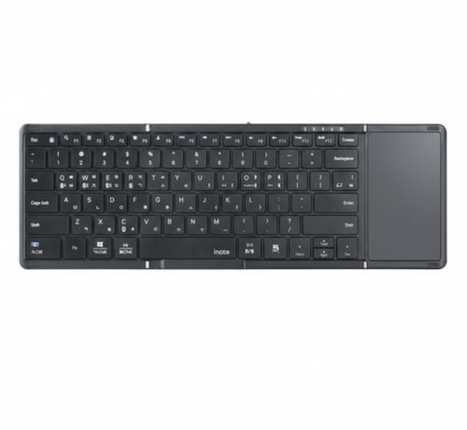 아이노트 터치패드 블루투스 무선 접이식 키보드, Deep black color, Keyboard-x/folding, 제조사축