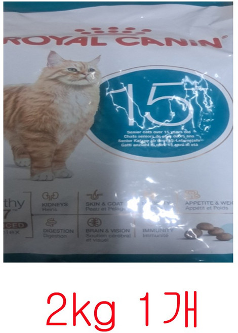 로얄캐닌 고양이 사료 에이징15+ 건식 신장 부담 감소, 1개, 2kg, 닭+야채