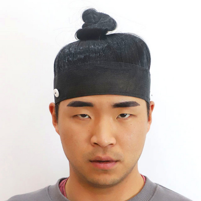 23 할로윈 가발 소품, 1개, 30_상투 머리 가발