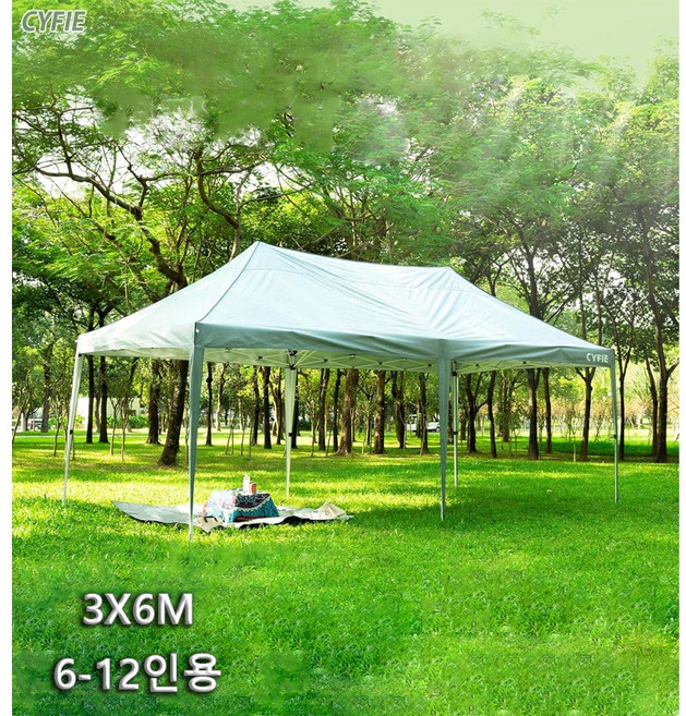 텐트 천둥천막 접이식 캐노피 천막 지붕형 몽골텐트 접이식 캐노피차양막 행사용 방수 대형 3mX6m 6-12인용, 그레이