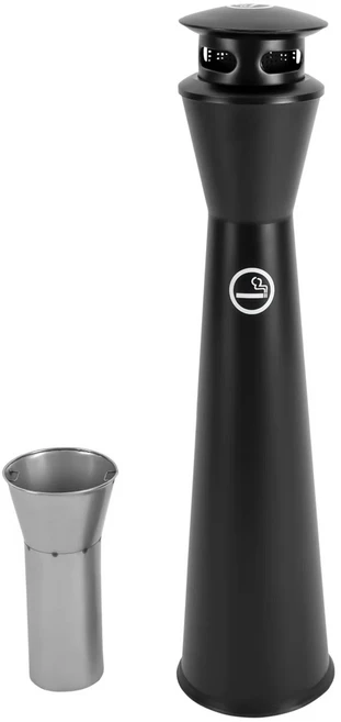 GAPINO 대형 스탠드 야외 재떨이통 사방 담배재털이 업소용흡연부스 높이 110cm, 1개, 블랙