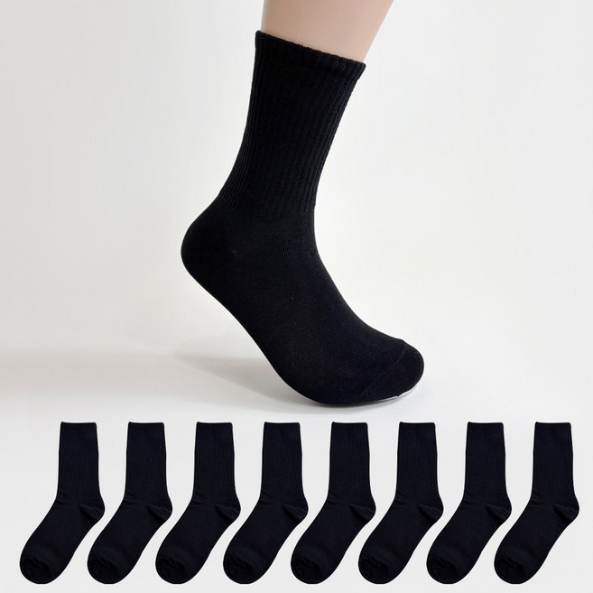 삭스포스트 여성용 사계절 반골지 장목 양말 8켤레