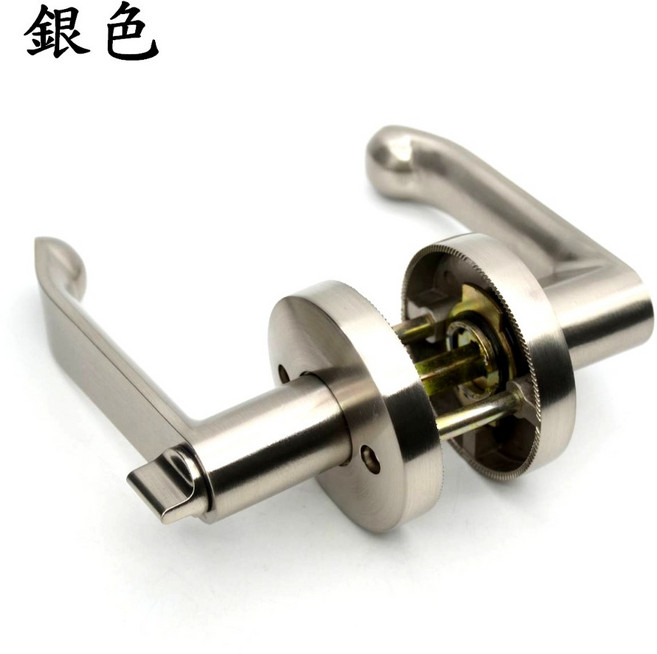 慶大鑫 CBX-808 水平鎖 房間鎖 喇叭鎖 (含稅) 附鑰匙 適用60-70mm門 轉扭式水平把手, 銀色, 1個