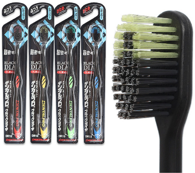 덴탈프로 칫솔 블랙다이아 레귤러 보통모 DR12, 1개, 1개입