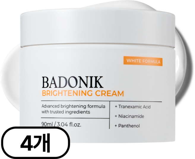 바도닉 약국 기미 잡티 제거 크림 트라넥삼산 100% 정품 1위 흑자 기미크림, 4개, 90ml