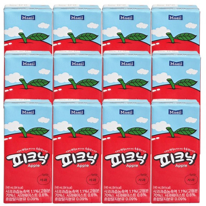 피크닉 사과 240ml x 12개/트레이더스 주스, 12개