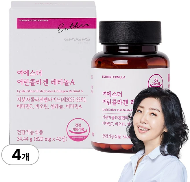 여에스더 어린콜라겐 레티놀A (국내최다 인체적용시험 보유 콜라겐 원료) 국민영양 프로젝트, 4개, 42정 - 쿠팡