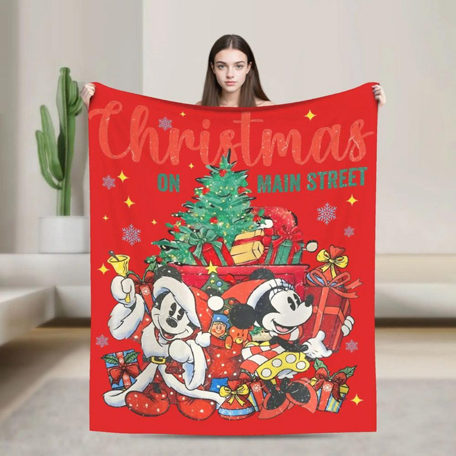 미니 마우스 크리스마스 담요 플리스 가을 미키 경량 소파 사무실용 얇은, 1개, 15. 9 / A. 75x100cm 30x40in