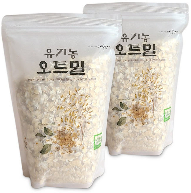 먹놀잼 유기농 오트밀, 450g, 2개