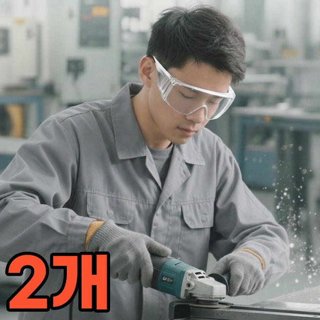 토도판다 김서림 방지 작업 보안경, 2개, 투명