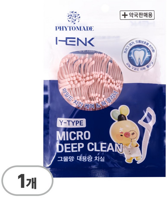 파이토메이드 Y자형 쿨민트 마이크로 딥클린 그물망 대용량 치실, 1개, 100개입