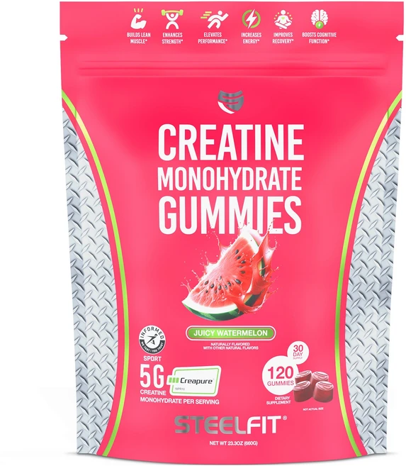 스틸핏 크레아틴 모노하이드레이트 쥬시 워터멜론 구미, 1개 - 쿠팡