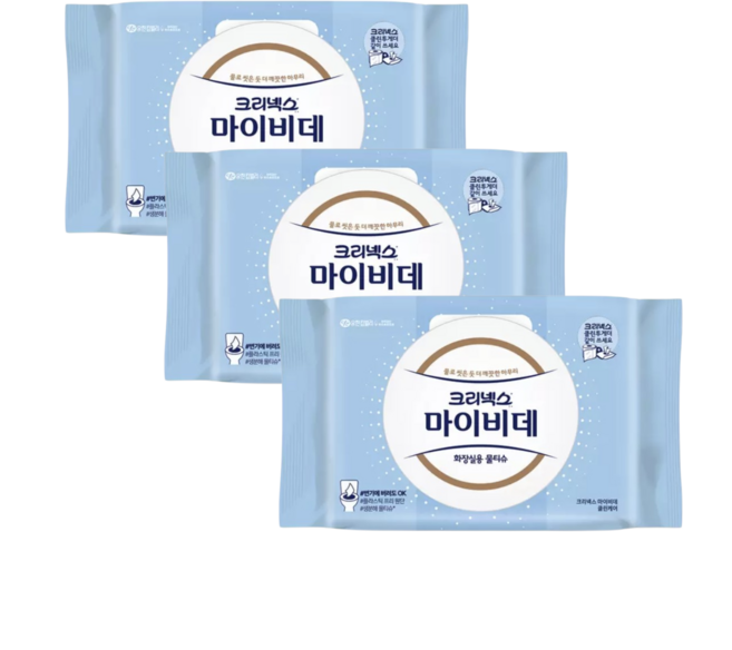 10위 - 마이비데 화장실용 물티슈 캡형, 143g, 60개입, 3개