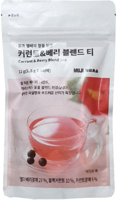 무인양품 커런트 & 베리 블렌드 티, 1개, 1.5g, 8개입