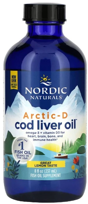 노르딕내추럴스 Arctic-D Cod Liver Oil 레몬맛 237ml EPA DHA, 1개 - 쿠팡