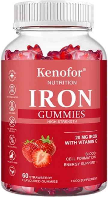 천연 철분젤리 - 비타민C를 첨가하여 흡수율이 높은 철분 영양을 공급하여 여성 남성 어린이에게 적합, 3개, 60회분 - 쿠팡