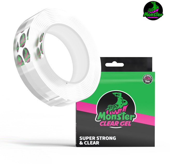 몬스터 클리어 겔 다용도 초강력 실리콘 투명 양면테이프 1m, 1개