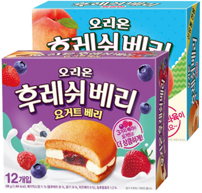 오리온 후레쉬베리 복숭아 336g+요거트베리 336g, 336g, 1세트