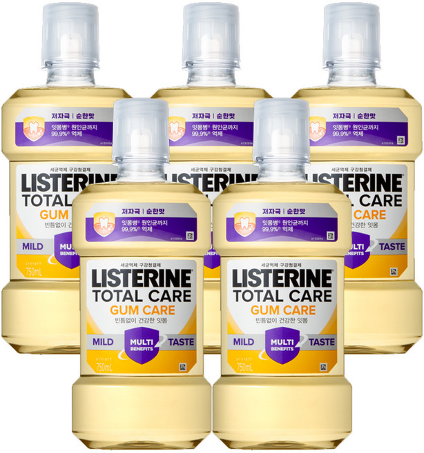 리스테린 검케어 마일드, 750ml, 5개