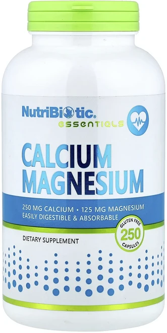 NutriBiotic 필수 영양소 칼슘 마그네슘 캡슐 250정, NutriBiotic필수영양소칼슘마그네슘캡슐250정, 1개 - 쿠팡