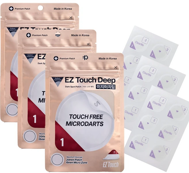 이지터치딥 기미 잡티 마이크로닷 패치 15mm 니들존으로 더 깊게 더 빠르게 (18 패치), 3개, 6개입 - 쿠팡
