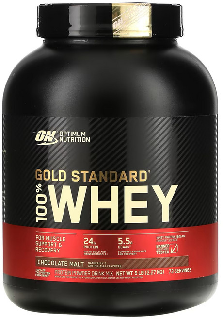 옵티멈뉴트리션 골드 스탠다드 웨이 프로틴 아이솔레이트 단백질 보충제 초콜릿 몰트, 1개