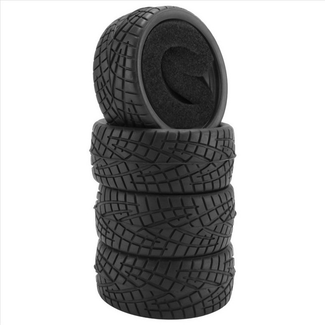 1/10 RC 자동차 도로 성능 고무 경주 타이어 타이어 8001 스폰지 4pcs, 검은색