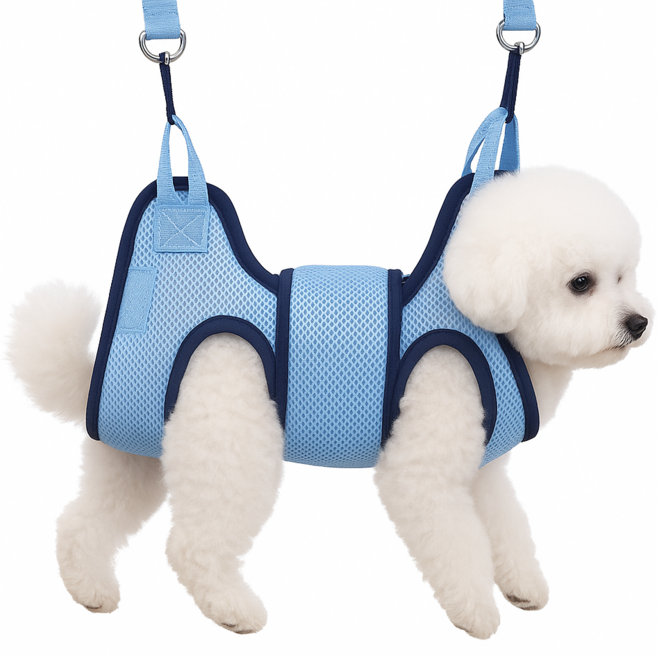 바람펫 강아지 고양이 해먹 미용 거치대 S, 블루, 1개