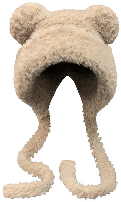 곰돌이 모자 복실복실 여성 플러시 귀 덮개