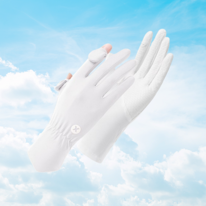 [단독특가] 아이스실크 다한증 여성 운전용 여름 자외선차단장갑, 3화이트, 1개