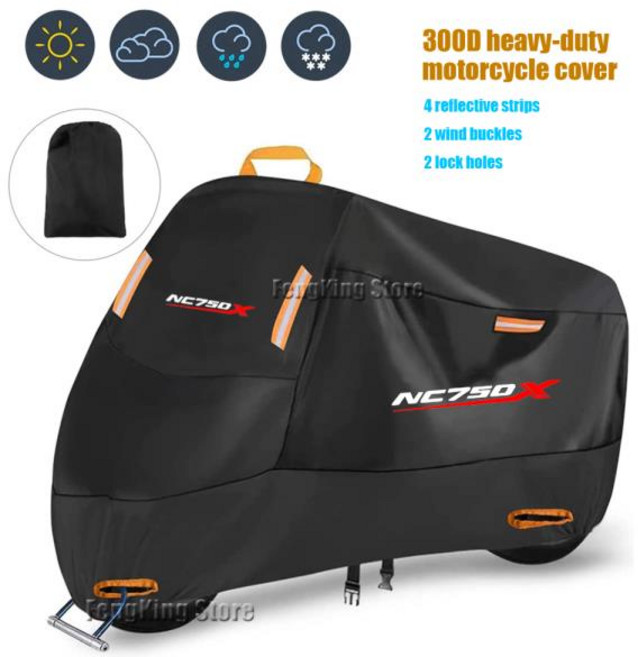 오토바이방수커버 호환 혼다 NC750X NC 750X X 오토바이 커버 방수 야외 비 방진 UV 보호대 커버, 01 black, 01 XXL XL for 200cm