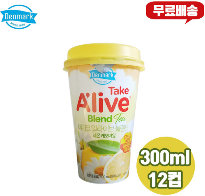 덴마크 동원 테이크 얼라이브 블렌드 티 레몬 캐모마일, 300ml, 12개