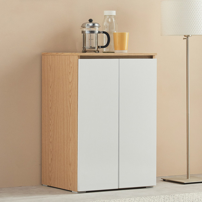 앨빈 심플 수납장 다용도 주방 거실 베란다 정수기선반 낮은 하부장 500, 오크화이트