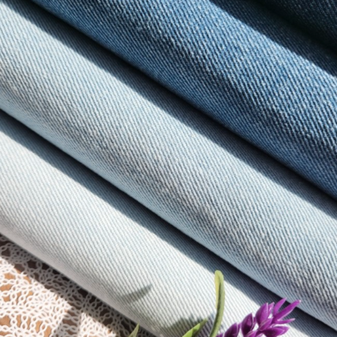 릴리패브릭 대폭 순면 스톤워싱 소프트 데님 원단, 1개, 연청