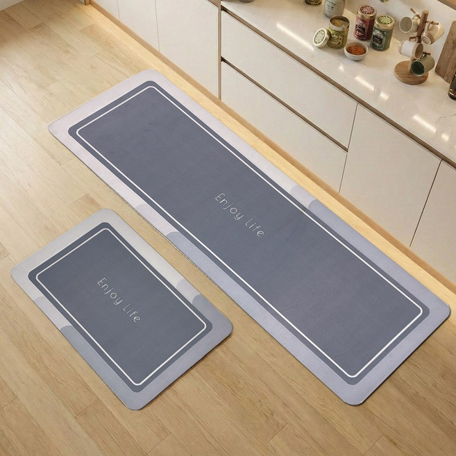 모레아오브제 빨아쓰는 소프트 규조토 주방매트 발매트 1+1 세트 무지단색심플 14종, SIM-2603