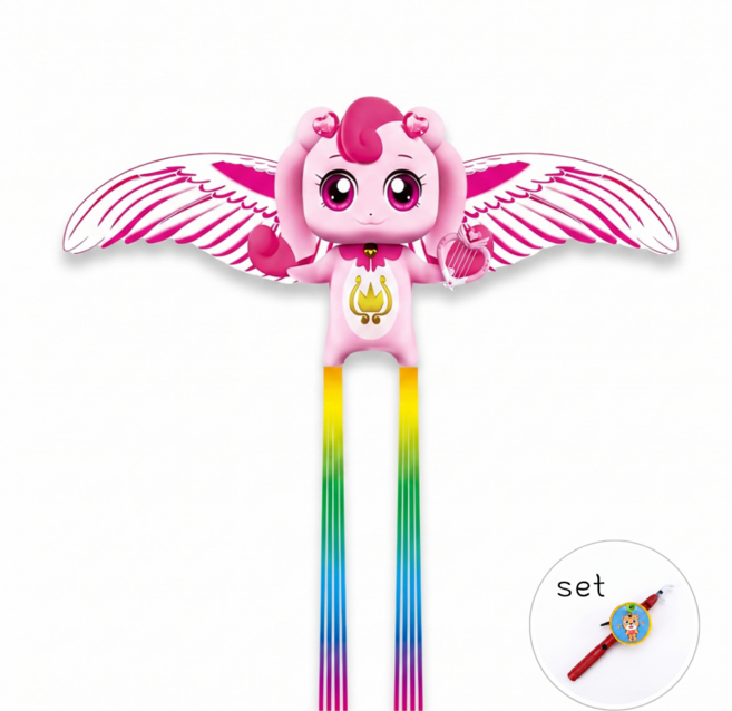 모아컴퍼니 연날리기 연 낚시대 긴꼬리 세트 하츄핑, 1세트